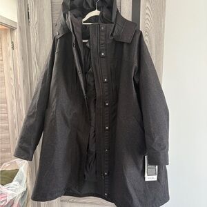 Lululemon Athletica Black Jacket with Hood Lululemon Roam Far Wool 3-in-1 Jacket